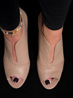 Nine West Blush Peep Toe Booties Heels